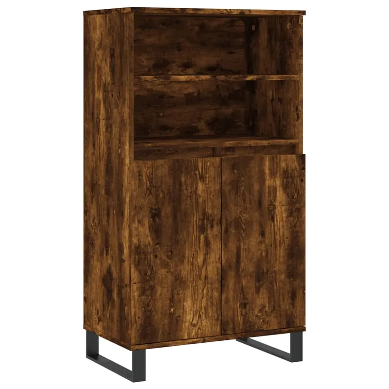 vidaXL Aparador alto madera contrachapada roble ahumado 60x36x110 cm - Muebles