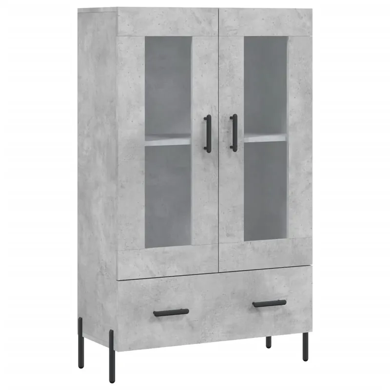 vidaXL Aparador alto madera de ingeniería gris hormigón 69,5x31x115 cm - Muebles