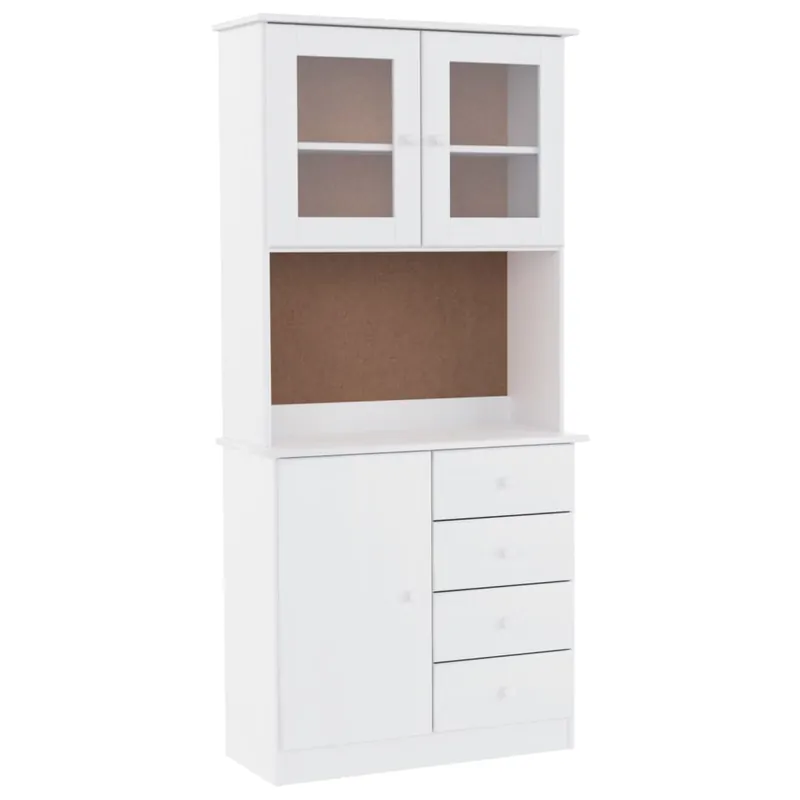 vidaXL Aparador alto ALTA madera maciza de pino blanco 77x35x165 cm - Muebles