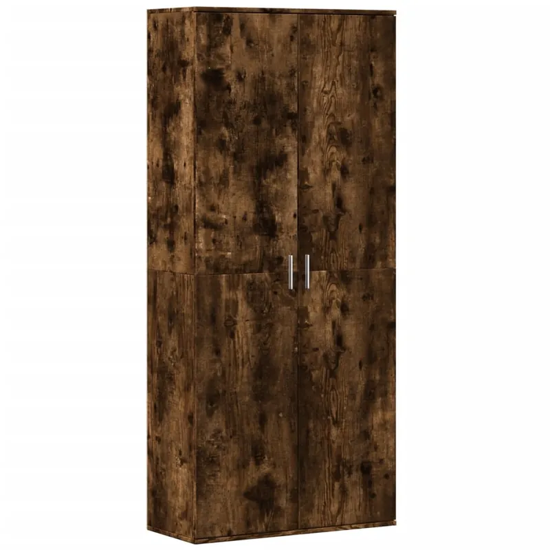 vidaXL Aparador alto madera de ingeniería roble ahumado 80x35x180 cm - Muebles