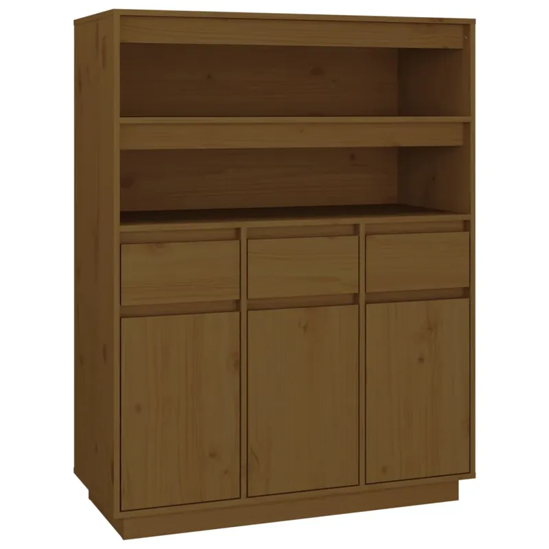 vidaXL Aparador alto madera maciza de pino marrón miel 89x40x116,5 cm - Muebles