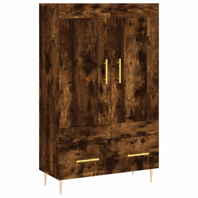 vidaXL Aparador alto madera de ingeniería roble ahumado 69,5x31x115 cm - Muebles