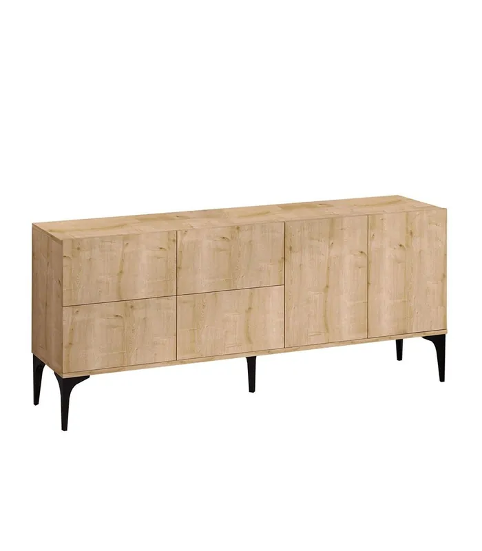 Aparador 6 puertas decorado roble zafiro L180 cm - Laika