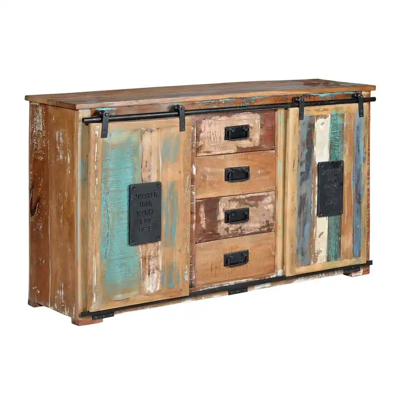 Aparador Alexandra House Living Multicolor Madera Reciclada 150 x 81 x 38 cm - Muebles