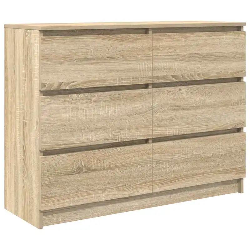 Aparador - Mueble de almacenamiento de madera de ingeniería gris hormigón 100x35x76 cm es3267