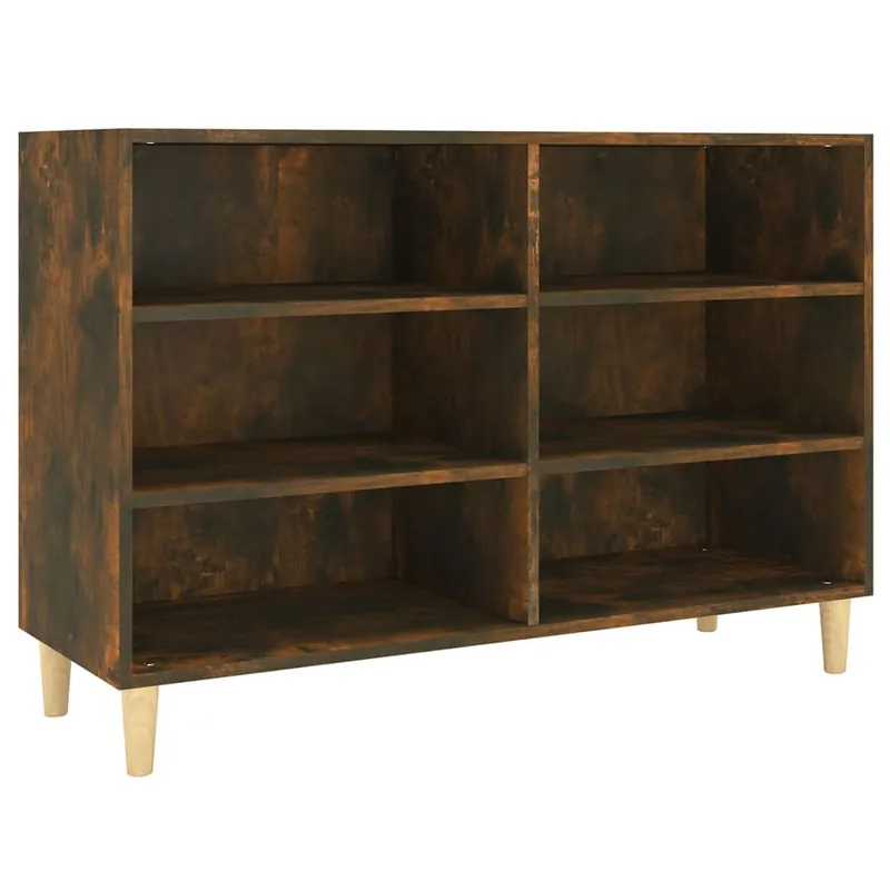Aparador - Mueble de almacenamiento de madera contrachapada gris hormigón 103,5x35x70 cm es2641
