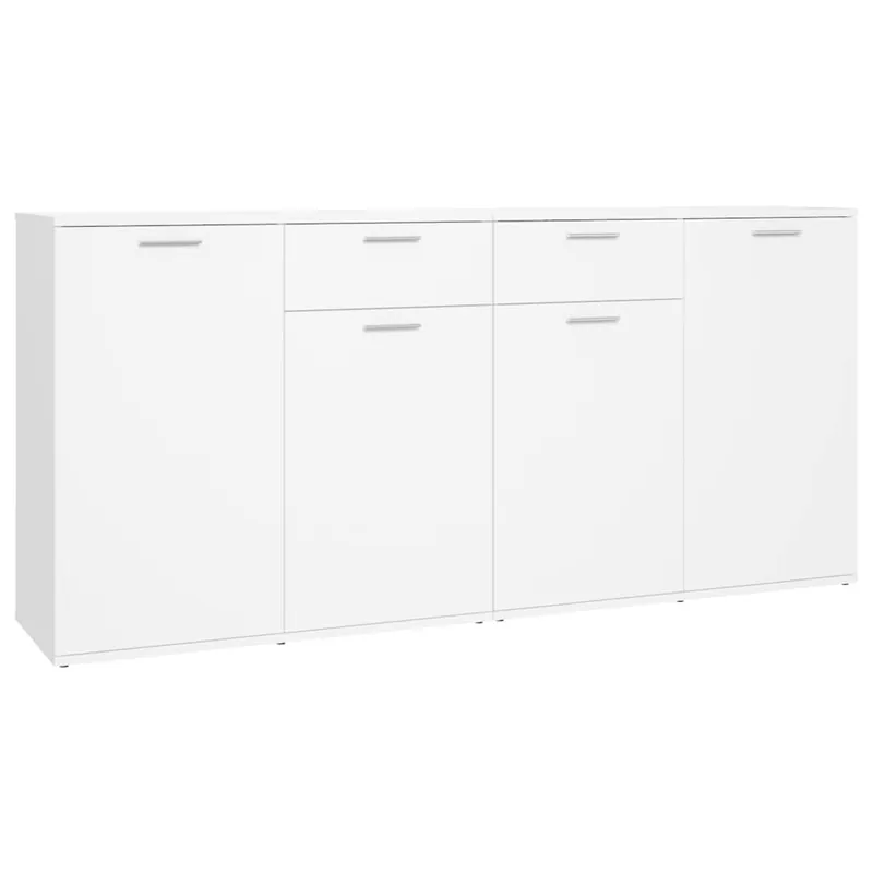 Aparador - Mueble de almacenamiento de madera de ingeniería negro 160x36x75 cm es3518