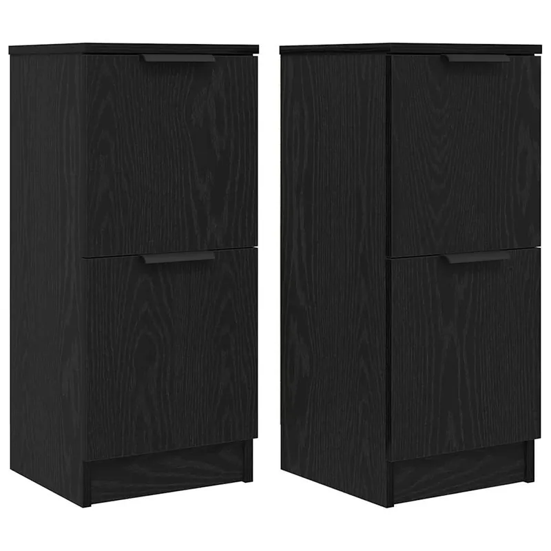 Aparador - Muebles de almacenamiento 2 uds madera contrachapada gris hormigón 30x30x70 cm es5125