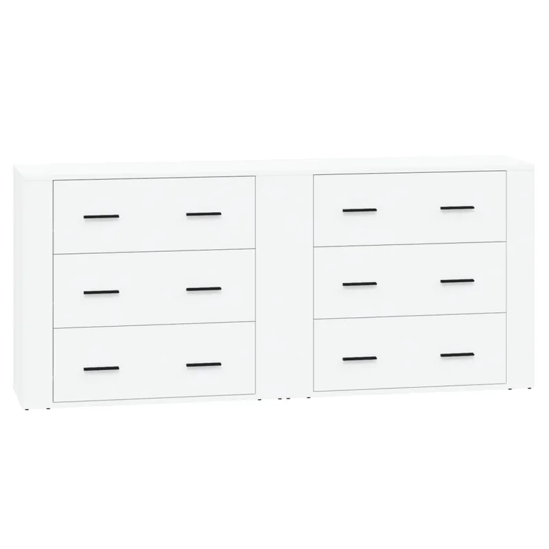 Aparador - Muebles de almacenamiento 2 piezas madera contrachapada blanco es5083