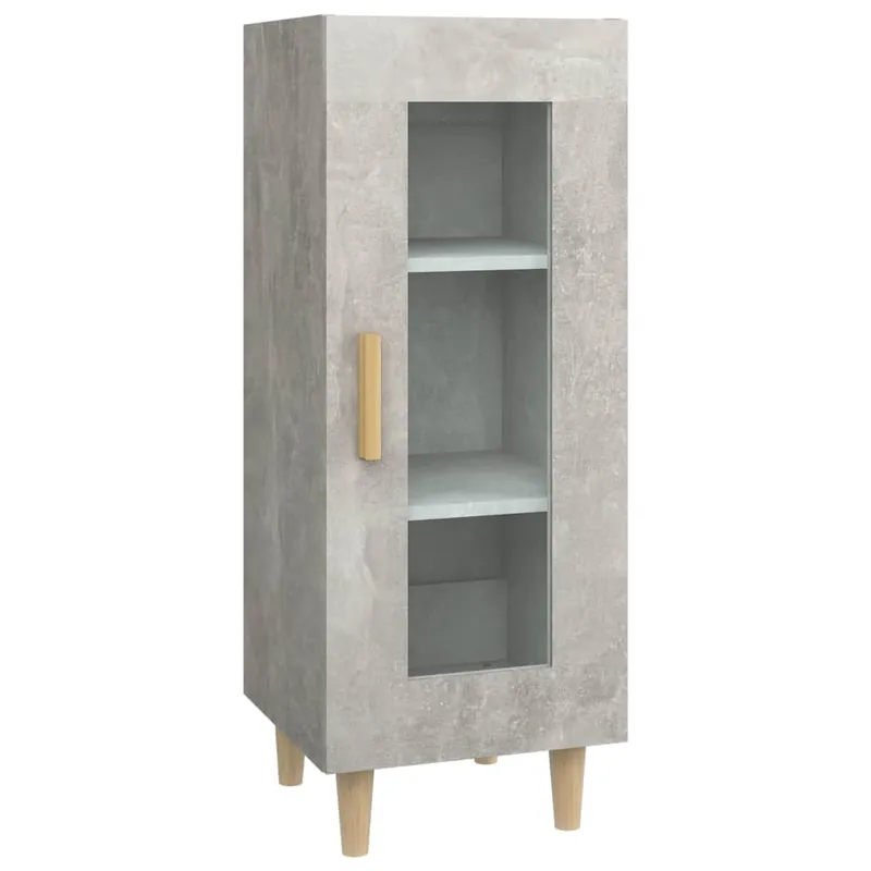 Aparador - Mueble de almacenamiento de madera contrachapada gris hormigón 34,5x34x90 cm es2739