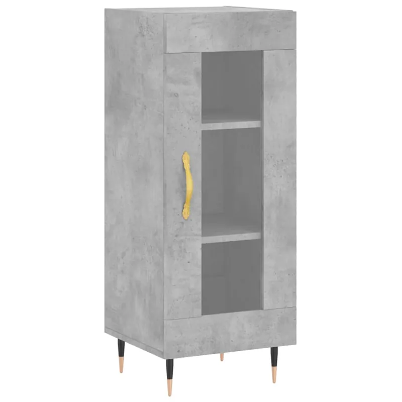 Aparador - Mueble de almacenamiento de madera contrachapada gris hormigón 34,5x34x90 cm es2763