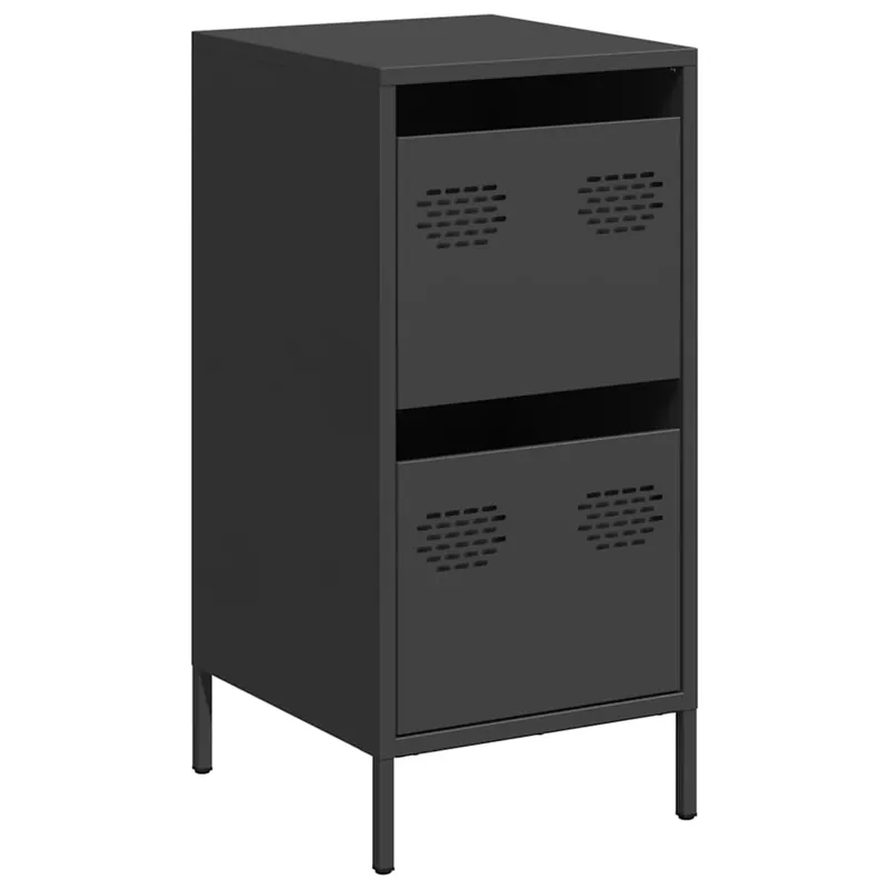 Aparador - Mueble de almacenamiento de acero laminado en frío negro 35x39x73,5 cm es2298