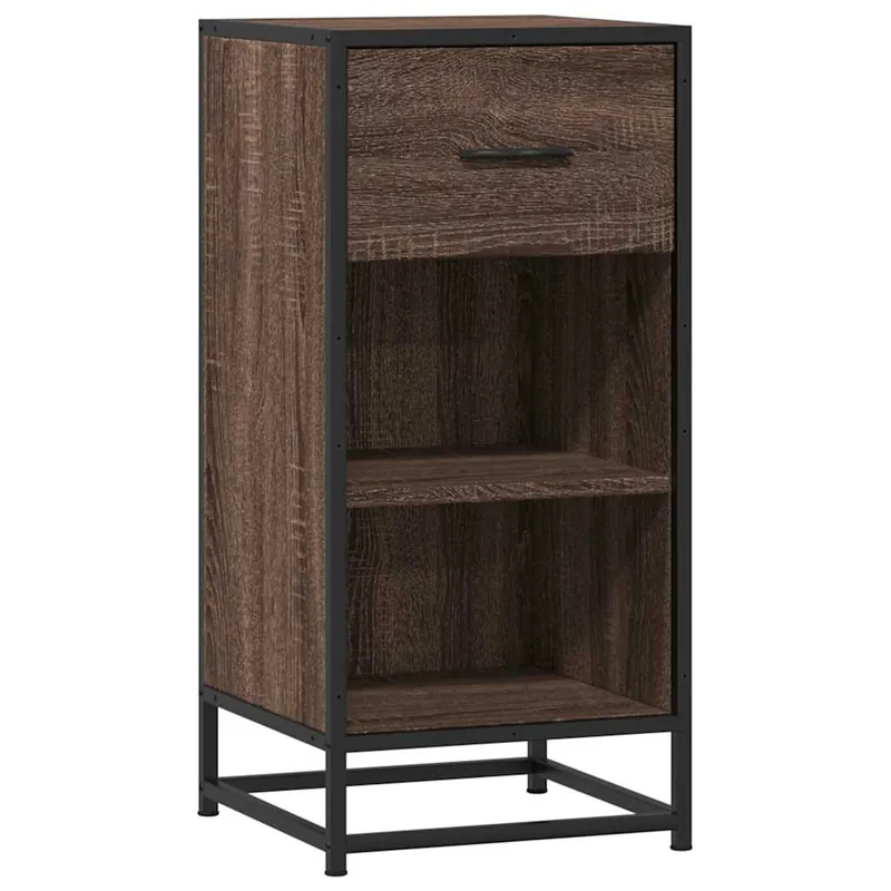 Aparador - Mueble de almacenamiento madera ingeniería y metal roble Sonoma 35,5x35x76 cm es4631