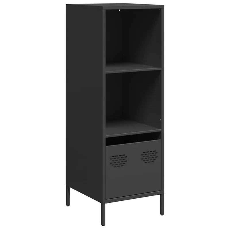 Aparador - Mueble de almacenamiento acero negro 35x39x103,5 cm es117
