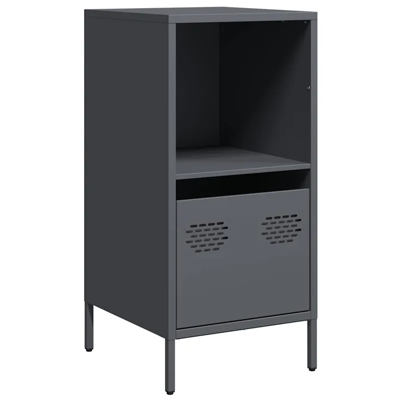Aparador - Mueble de almacenamiento de acero laminado en frío negro 35x39x73,5 cm es2297
