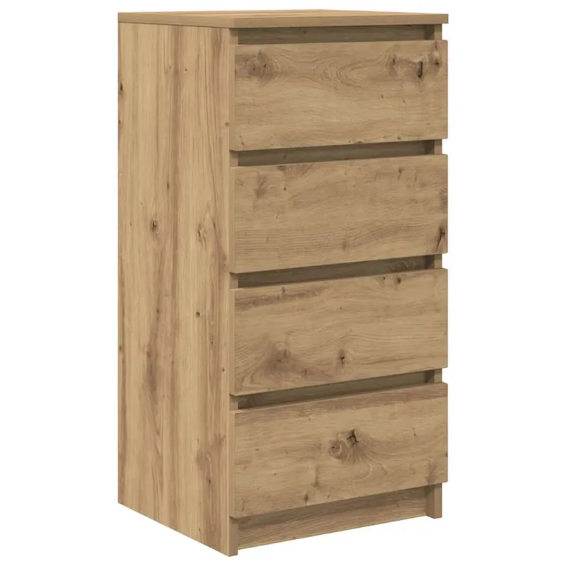 Aparador - Mueble de almacenamiento roble ahumado 37,5x35x76 cm madera de ingeniería es4849