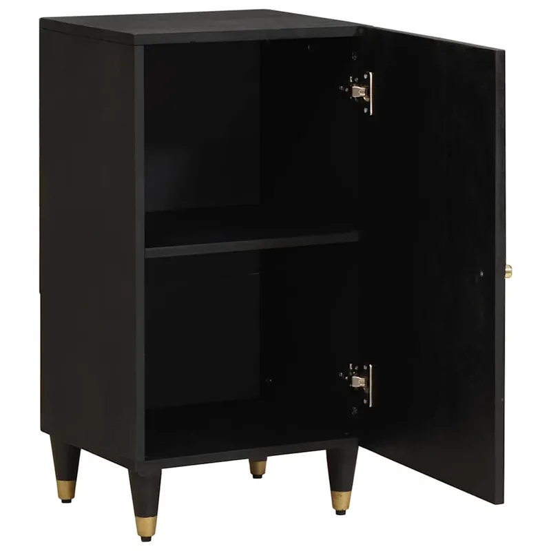 Aparador - Mueble de almacenamiento Gris y dorado 40 x 33 x 75 cm Madera de mango maciza es4086