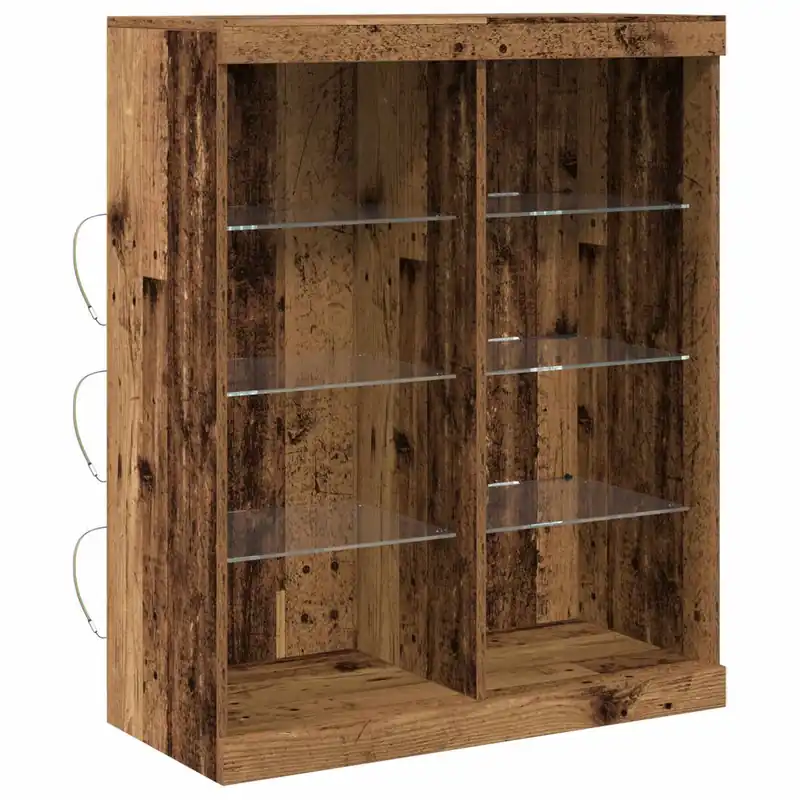Aparador - Mueble de almacenamiento LED Roble artesanal 41 x 37 x 100 cm es4188