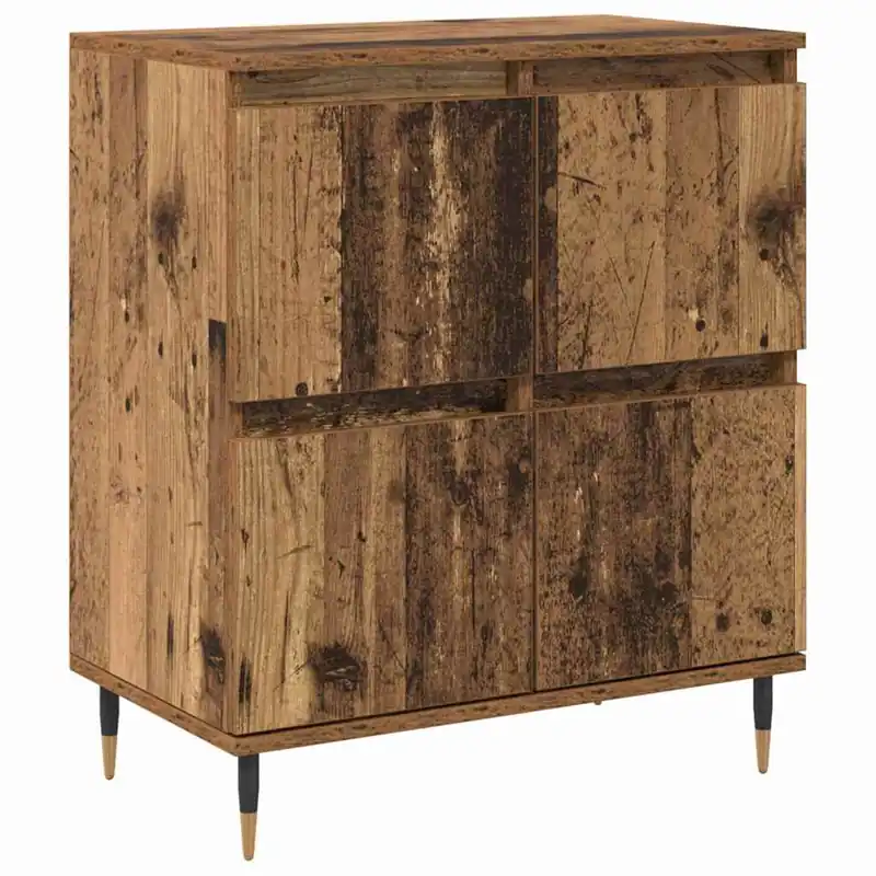 Aparador - Mueble de almacenamiento de madera contrachapada gris hormigón 60x35x70 cm es2810