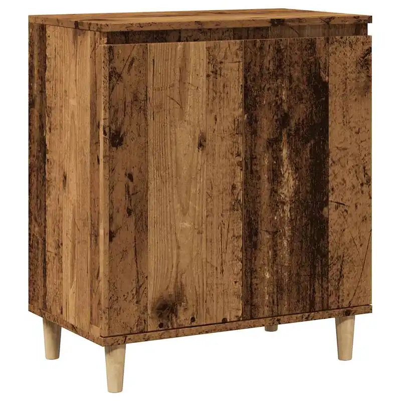 Aparador - Mueble de almacenamiento y patas madera contrachapada gris hormigón 60x35x70 cm es5077
