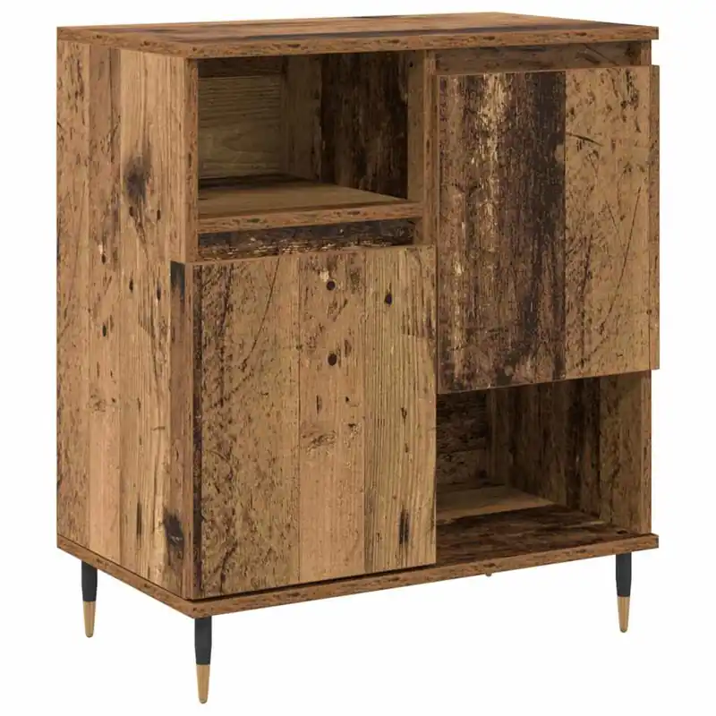 Aparador - Mueble de almacenamiento de madera contrachapada gris Sonoma 60x35x70 cm es2900