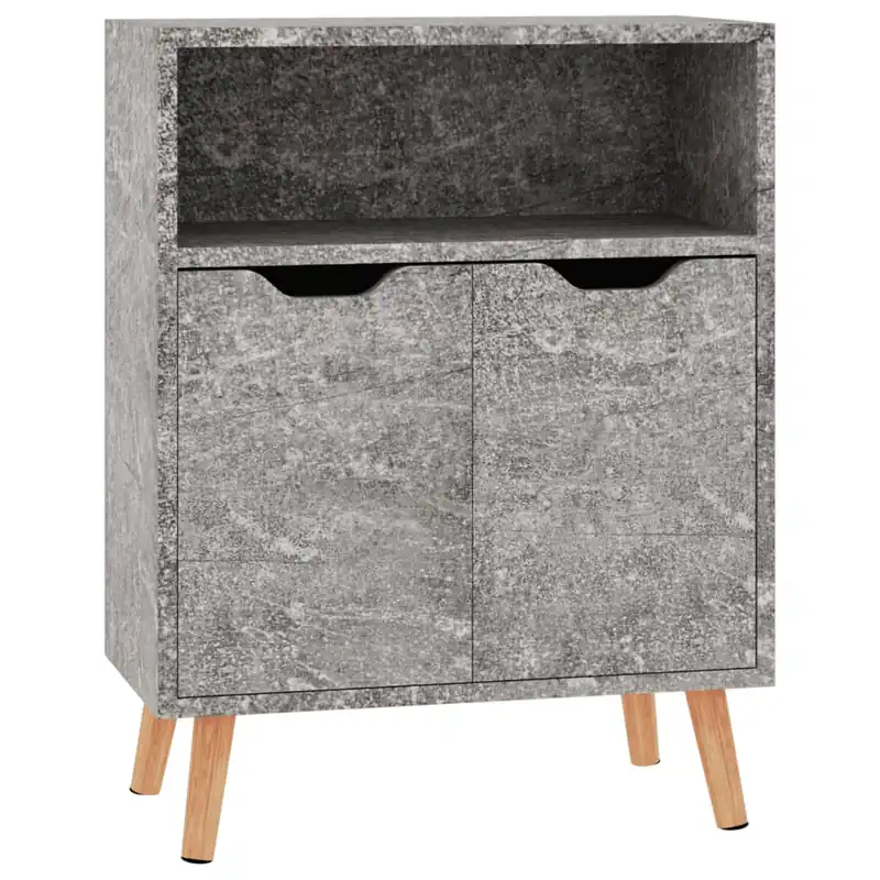Aparador - Mueble de almacenamiento de madera de ingeniería gris hormigón 60x30x72 cm es3308