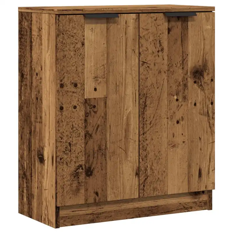 Aparador - Mueble de almacenamiento madera contrachapada color roble ahumado 60x30x70 cm es4231