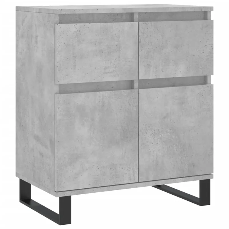 Aparador - Mueble de almacenamiento madera contrachapada color roble ahumado 60x35x70 cm es4256