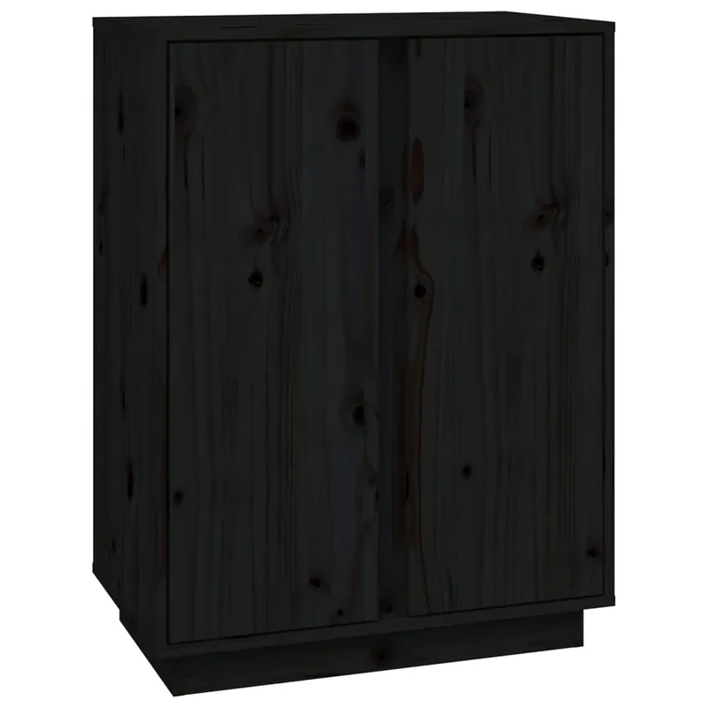 Aparador - Mueble de almacenamiento de madera maciza de pino negro 60x35x80 cm es4000