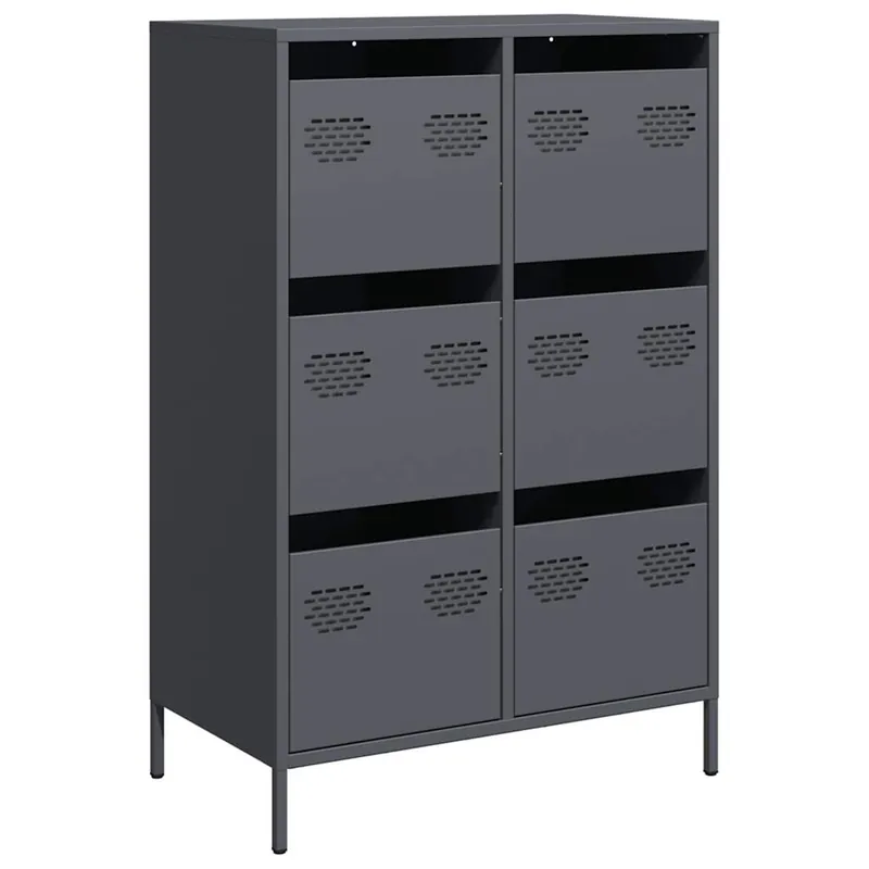 Aparador - Mueble de almacenamiento acero blanco 68x39x101,5 cm es90
