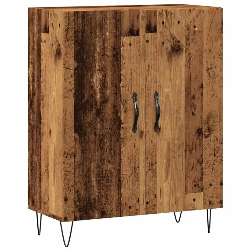 Aparador - Mueble de almacenamiento de madera de ingeniería envejecida 69,5x34x90 cm es3248