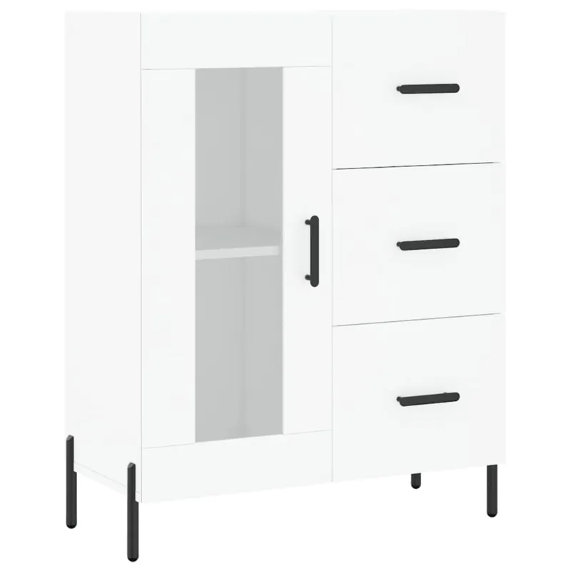 Aparador - Mueble de almacenamiento de madera de ingeniería gris hormigón 69,5x34x90 cm es3350