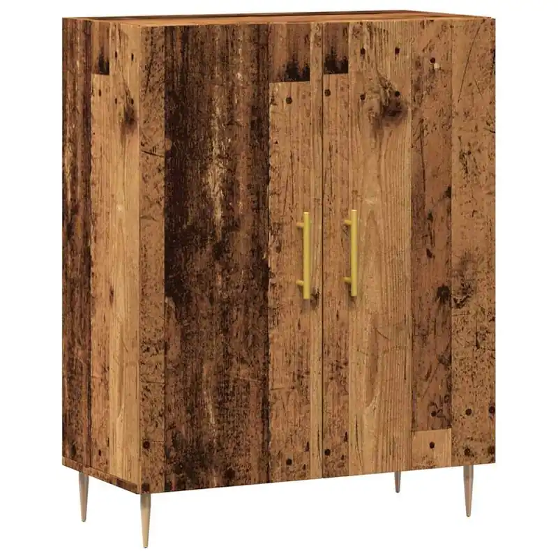 Aparador - Mueble de almacenamiento de madera contrachapada blanco brillante 69,5x34x90 cm es2576