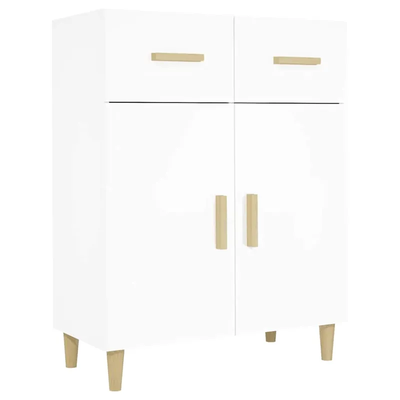Aparador - Mueble de almacenamiento de madera contrachapada gris hormigón 69,5x34x89 cm es2817