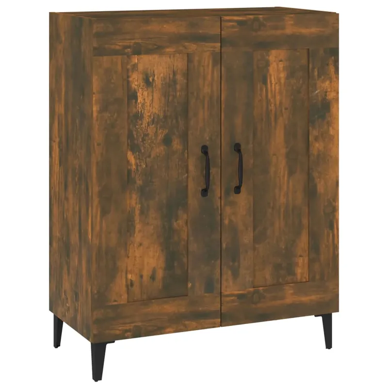 Aparador - Mueble de almacenamiento de madera de ingeniería roble ahumado 69,5x34x90 cm es3612