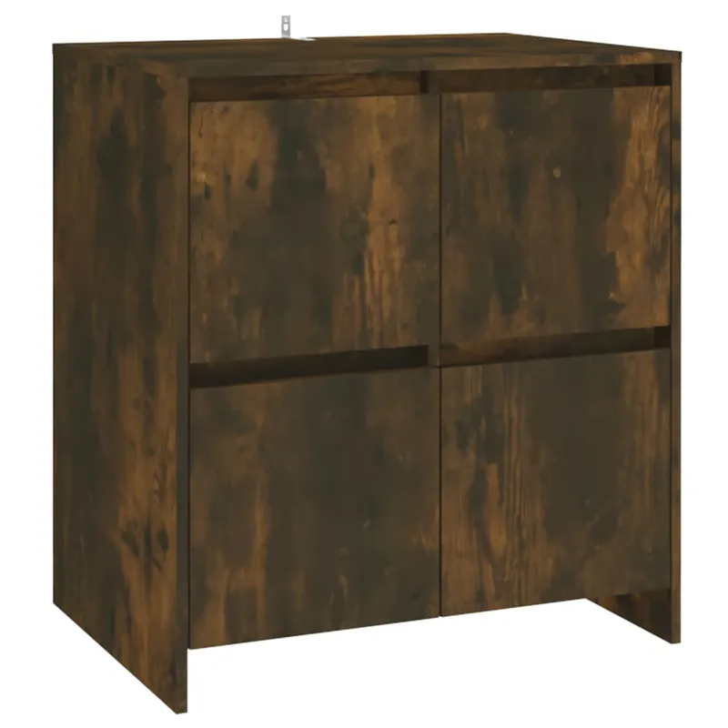 Aparador - Mueble de almacenamiento madera contrachapada color roble ahumado 70x41x75 cm es4271