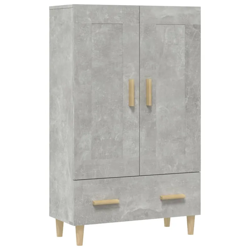 Aparador - Mueble de almacenamiento de madera contrachapada gris hormigón 70x31x115 cm es2825