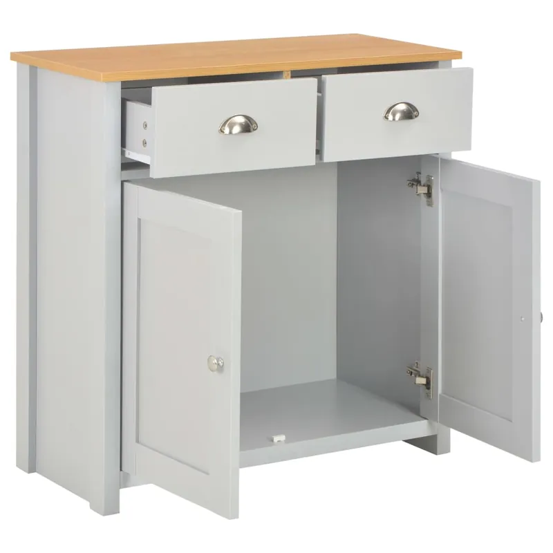 Aparador - Mueble de almacenamiento gris 79x35x81 cm es4050
