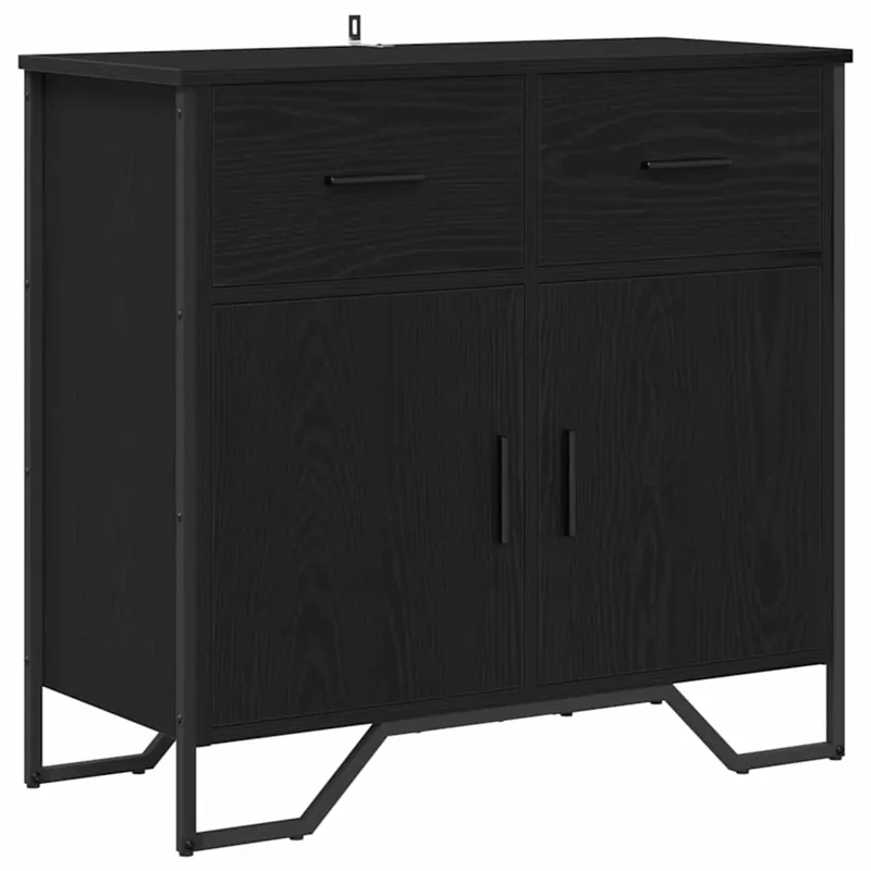 Aparador - Mueble de almacenamiento con cajón Roble Negro 79,5 x 35,5 x 74,5 cm es1798