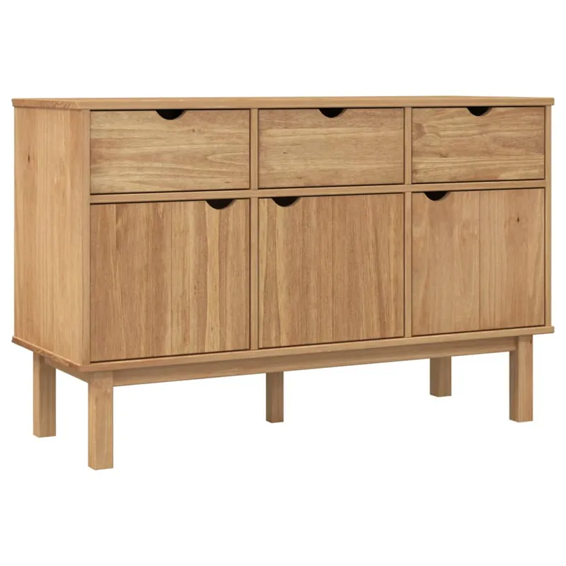 Aparador - Mueble de almacenamiento madera maciza pino 114x43x73,5 cm es4836