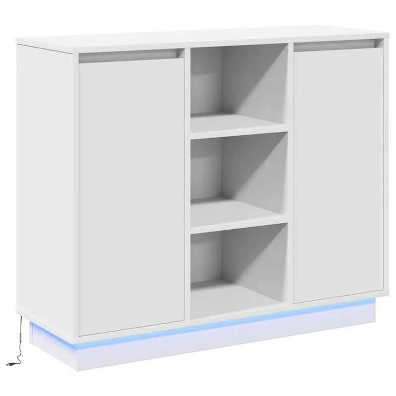 Aparador - Mueble de almacenamiento LED 90 x 32 x 75 cm Madera de ingeniería es4131