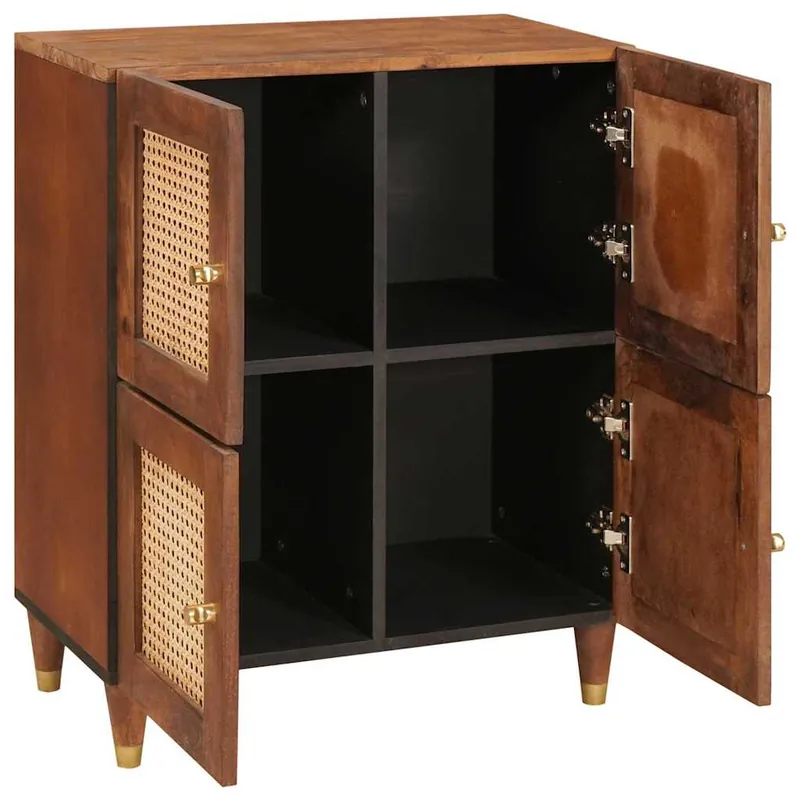 Aparador - Mueble de almacenamiento Marrón 60 x 33,5 x 75 cm Madera de mango maciza es4762