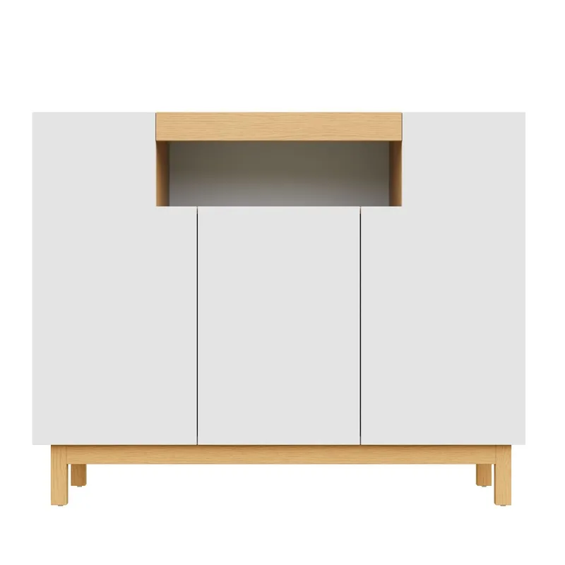 Aparador 3 puertas - Almacenamiento multifuncional para salón y comedor - Blanco
