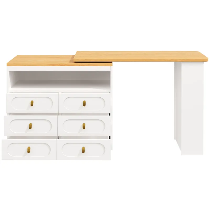 Aparador 137-203 cm - Diseño moderno con almacenamiento y función extensible - Blanco