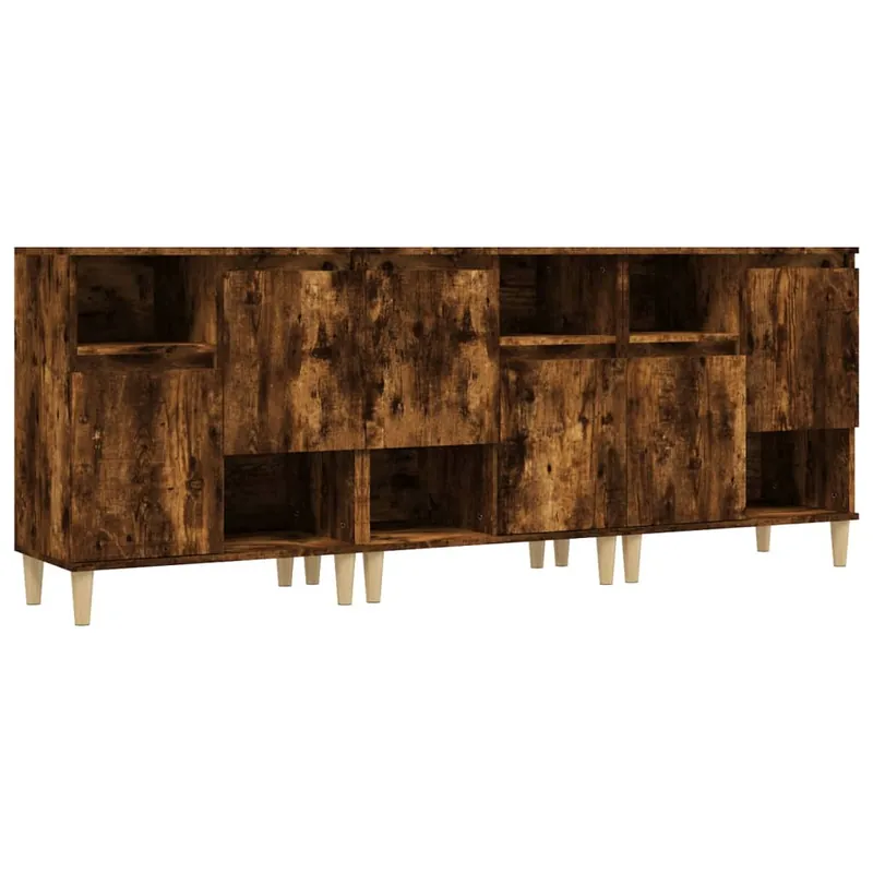 vidaXL Aparadores 3 uds madera contrachapada gris Sonoma 60x35x70 cm - Muebles