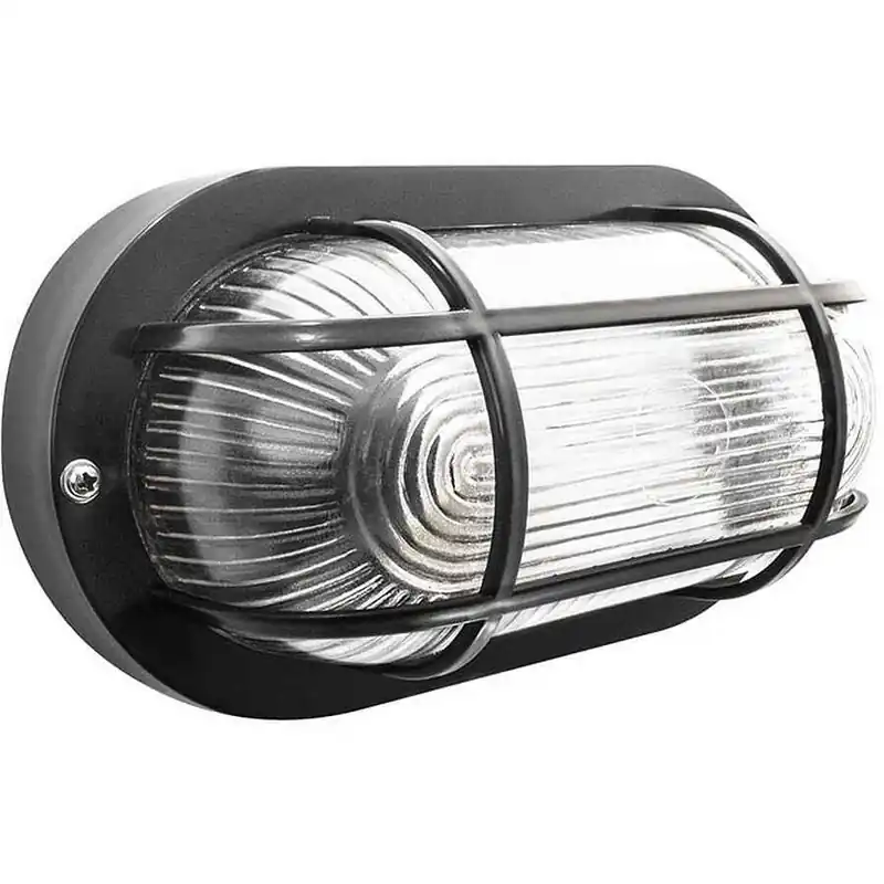 aplique de exterior policarbonato color negro serie caia 27cm - Decoración