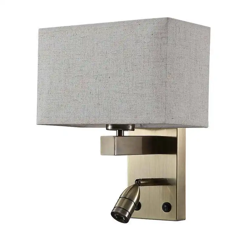 aplique de pared metal color dorado serie gabriel 26cm - Decoración