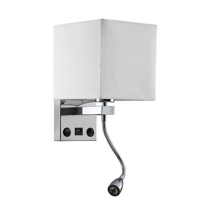 aplique de pared metal color cromo serie stephen 17cm - Decoración