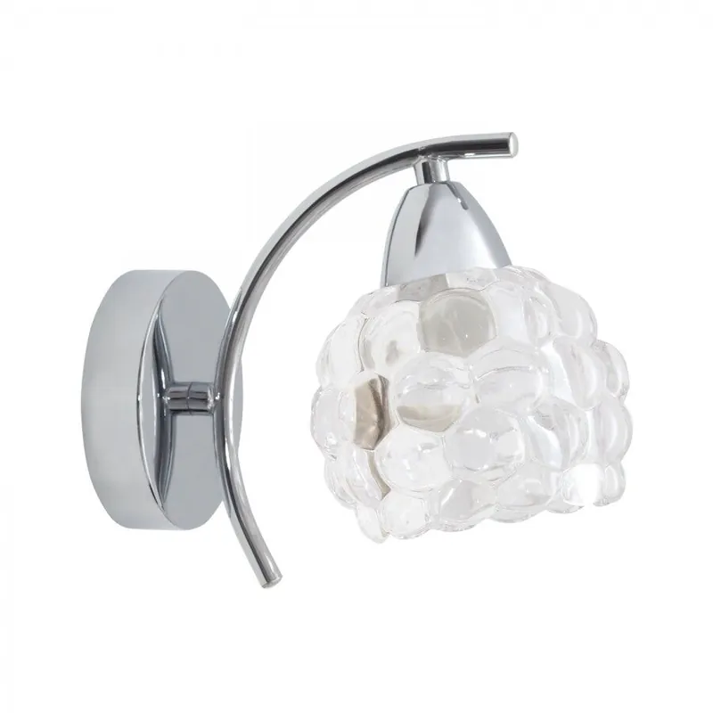 aplique de pared metal color cromo serie tulipa glass 12cm - Decoración
