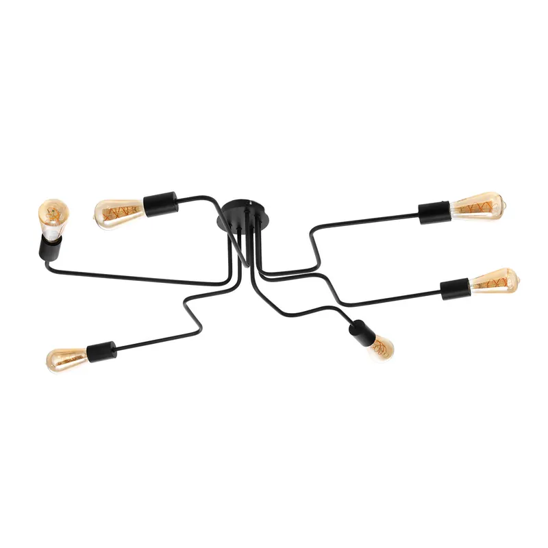 Lámpara de techo DEDALO 6 luces 22w 25x97x75cm negro - Decoración